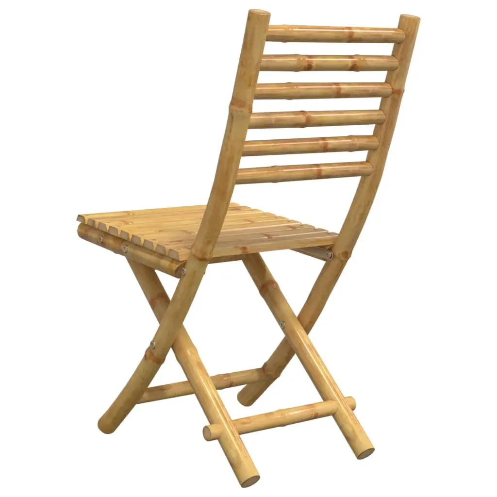 Folding Garden Chairs Bamboo Outdoor Dining Patio Seating Brown 6 Piece