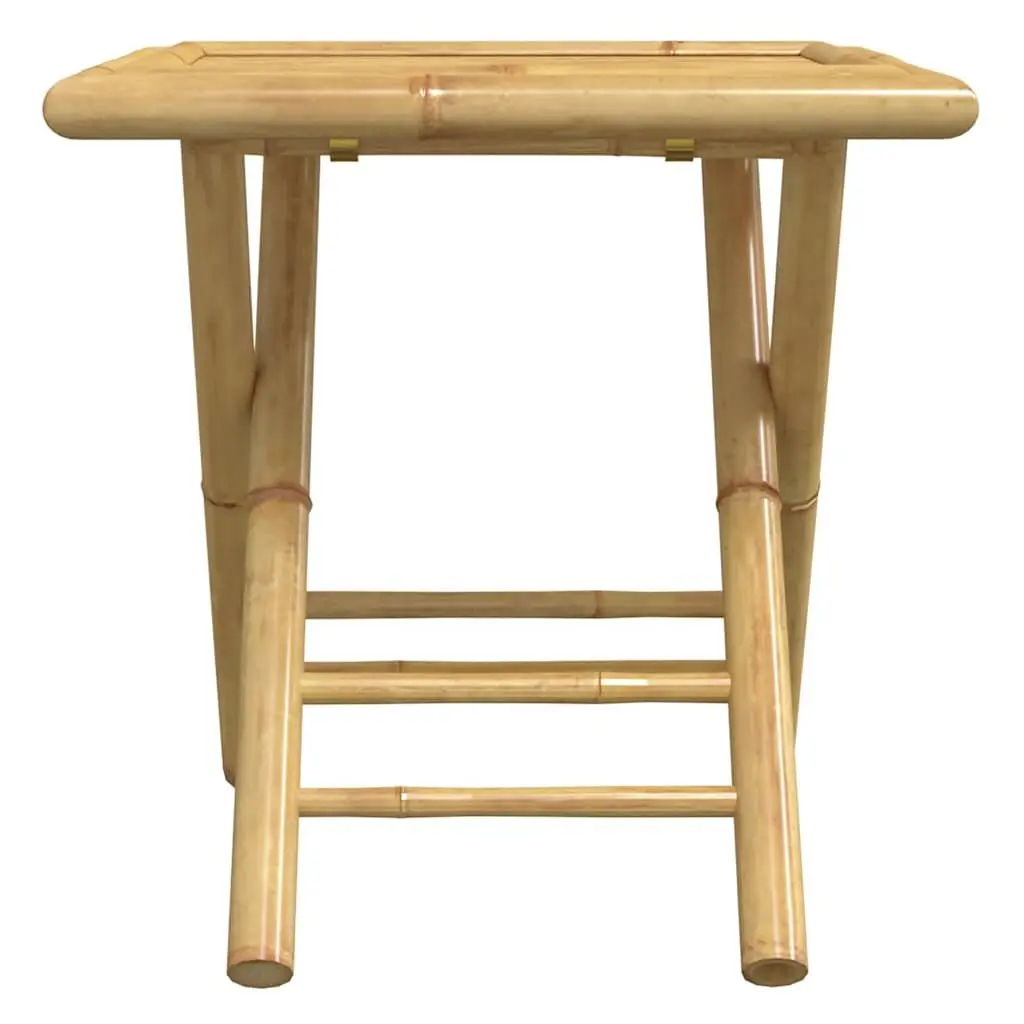 Bistro Set Bamboo Foldable Outdoor Garden Furniture 3 Piece Brown Table Chairs