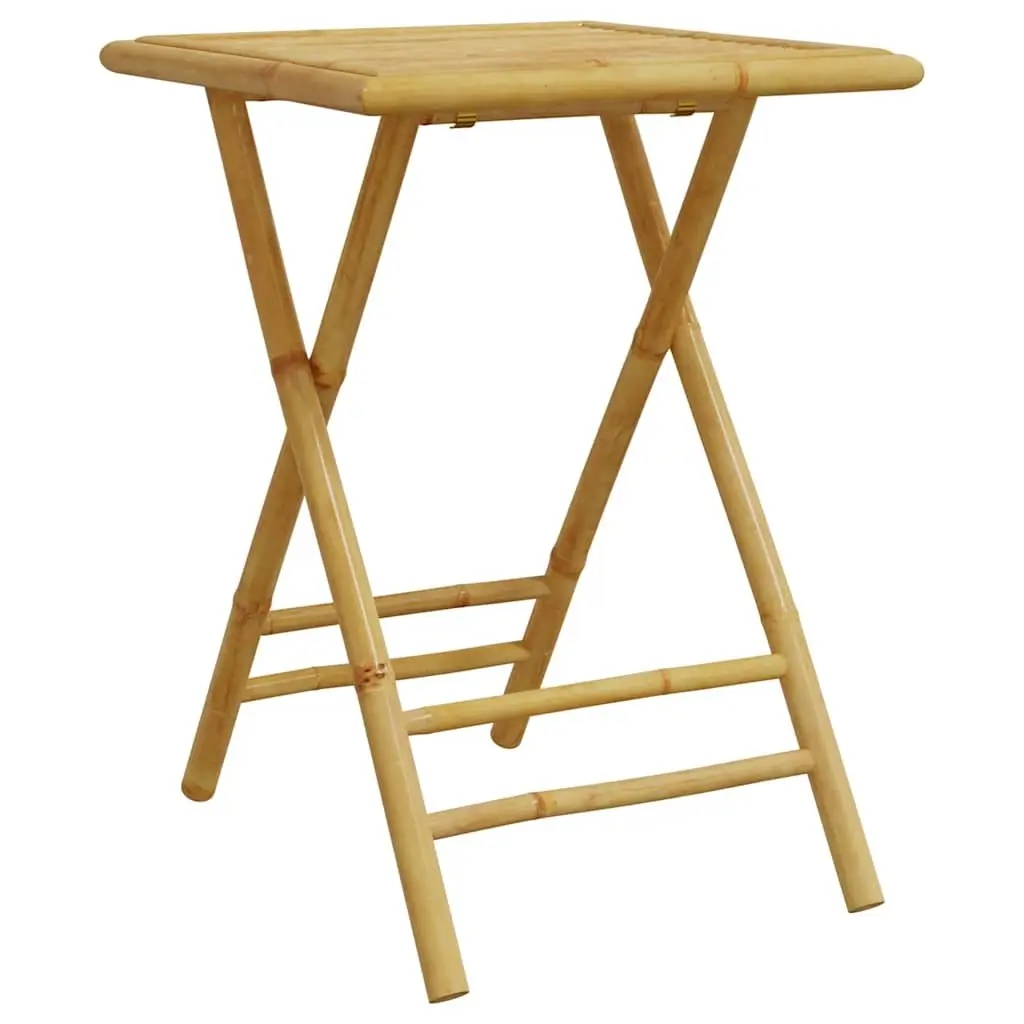 3 Piece Bamboo Brown Bistro Set for Outdoor Use