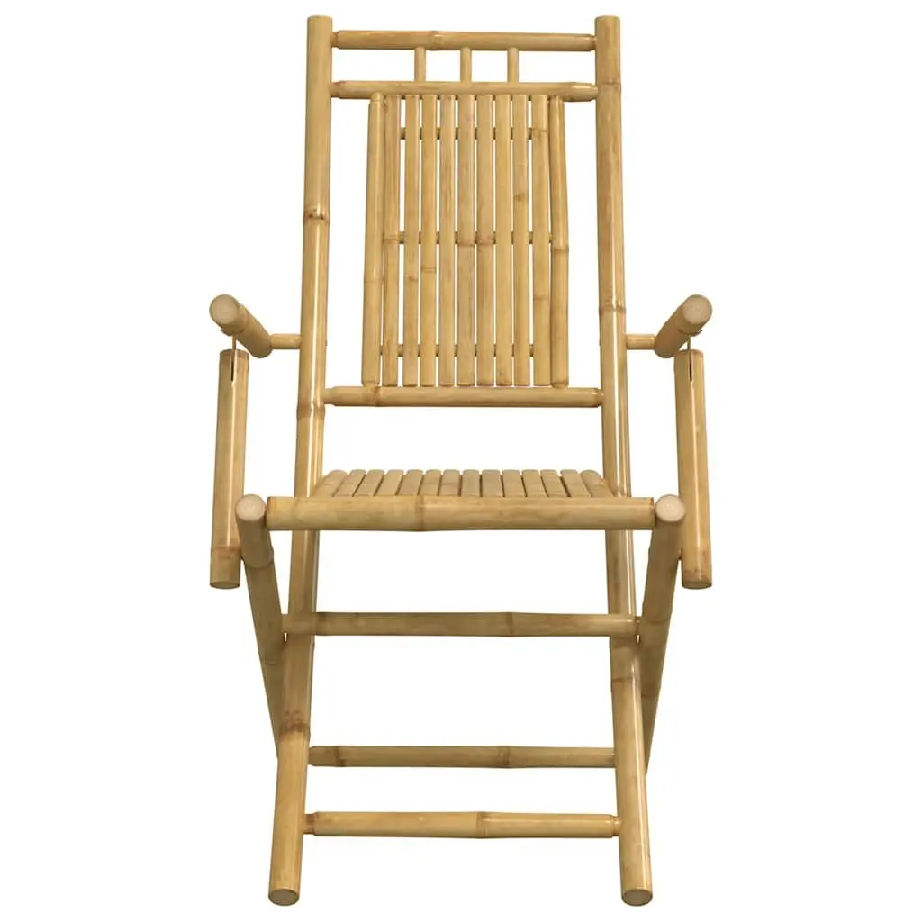 3 Piece Bamboo Brown Bistro Set for Outdoor Use