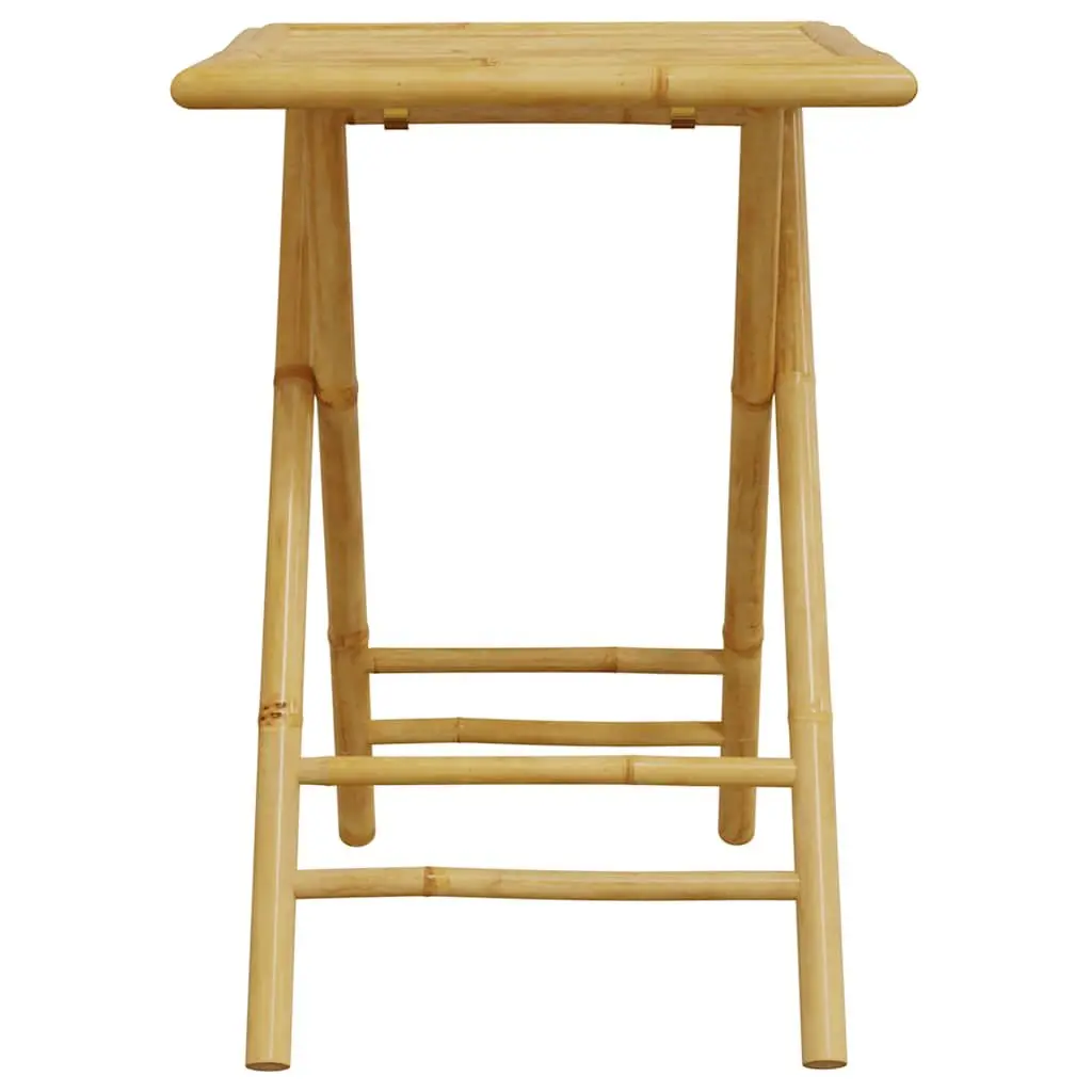 3 Piece Bistro Set Bamboo Foldable Brown Table Chairs