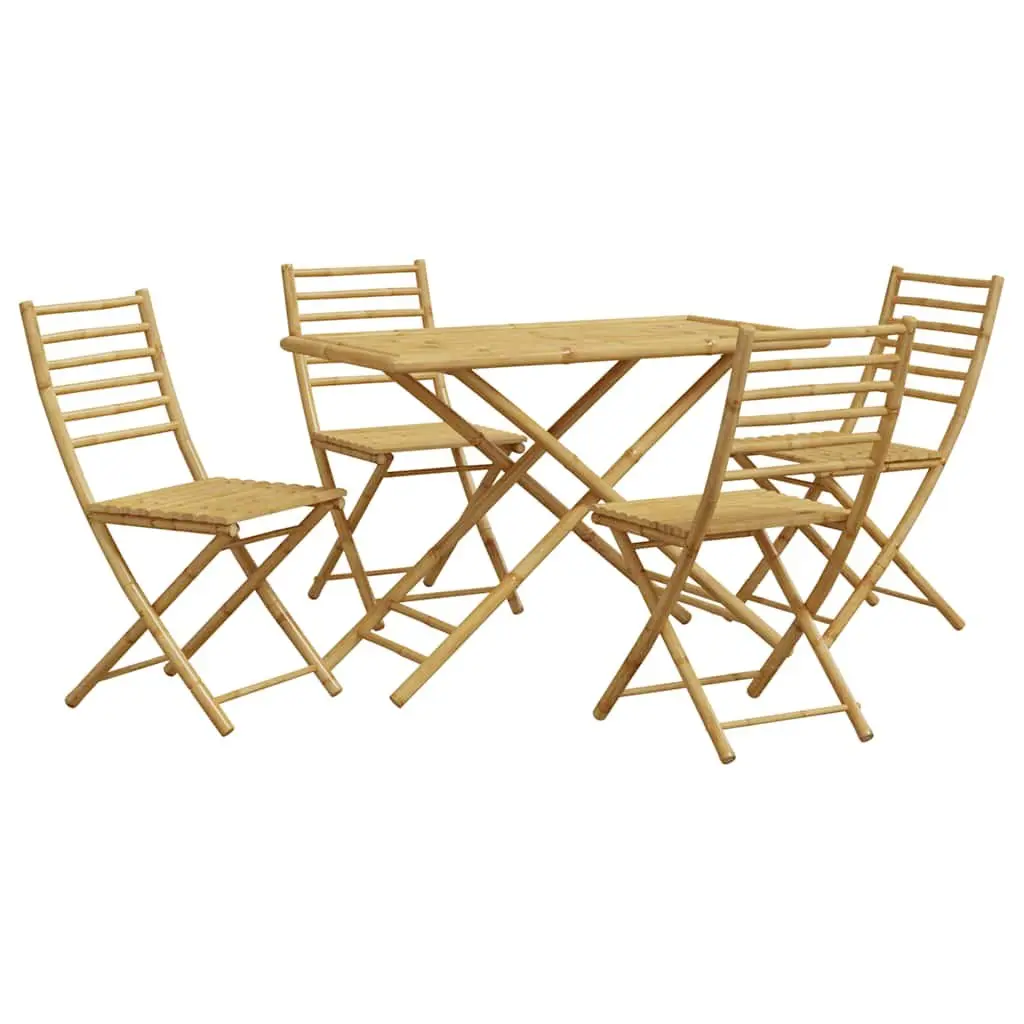 5-Piece Foldable Garden Dining Set in Brown