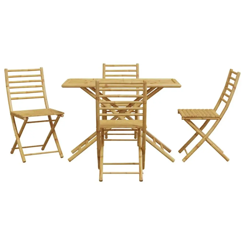 5-Piece Foldable Garden Dining Set in Brown