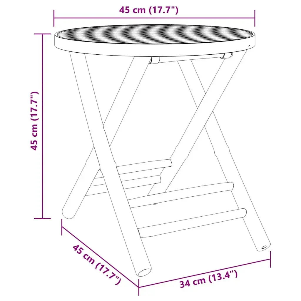 Brown Foldable 3 Piece Bistro Set for Outdoor Spaces