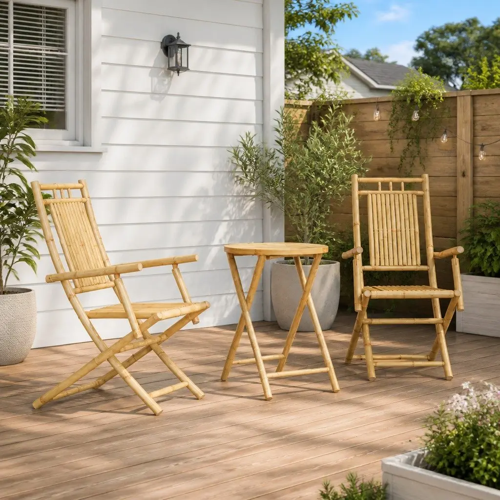 3 Piece Foldable Bistro Set for Outdoor Spaces