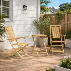 Durable 3 Piece Foldable Bistro Set for Outdoor Spaces