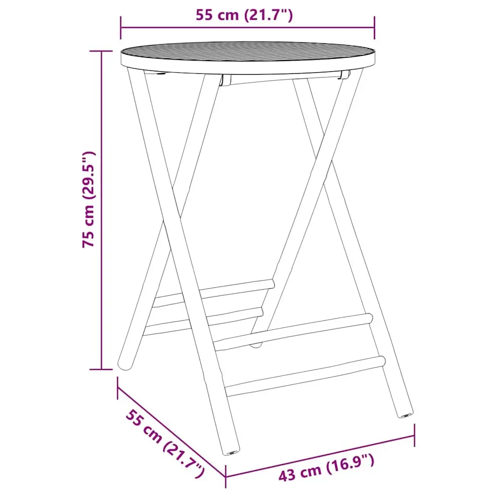 3 Piece Foldable Bistro Set for Outdoor Spaces