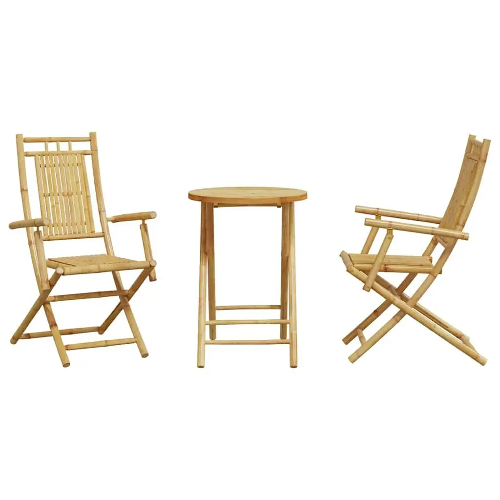 3 Piece Foldable Bistro Set for Outdoor Spaces