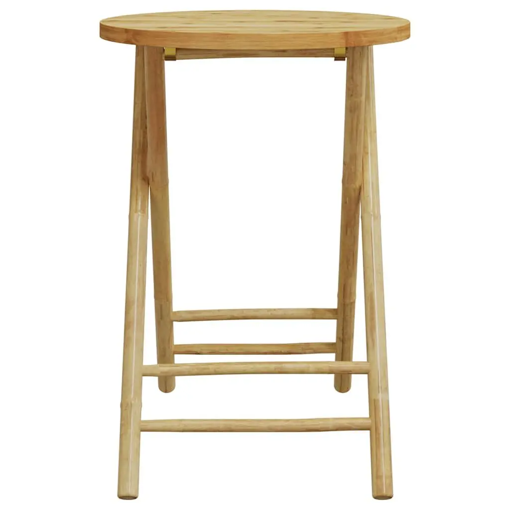 Bistro Set Bamboo 3 Piece Brown Foldable Garden Outdoor Furniture