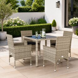 Premium 5-Piece Garden Dining Set with Cushions