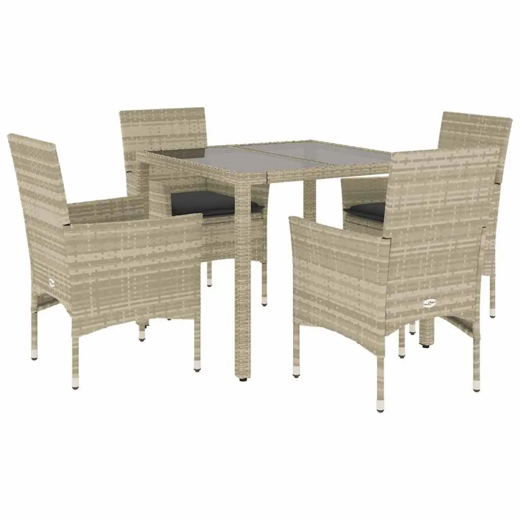 5-Piece Garden Dining Set with Cushions