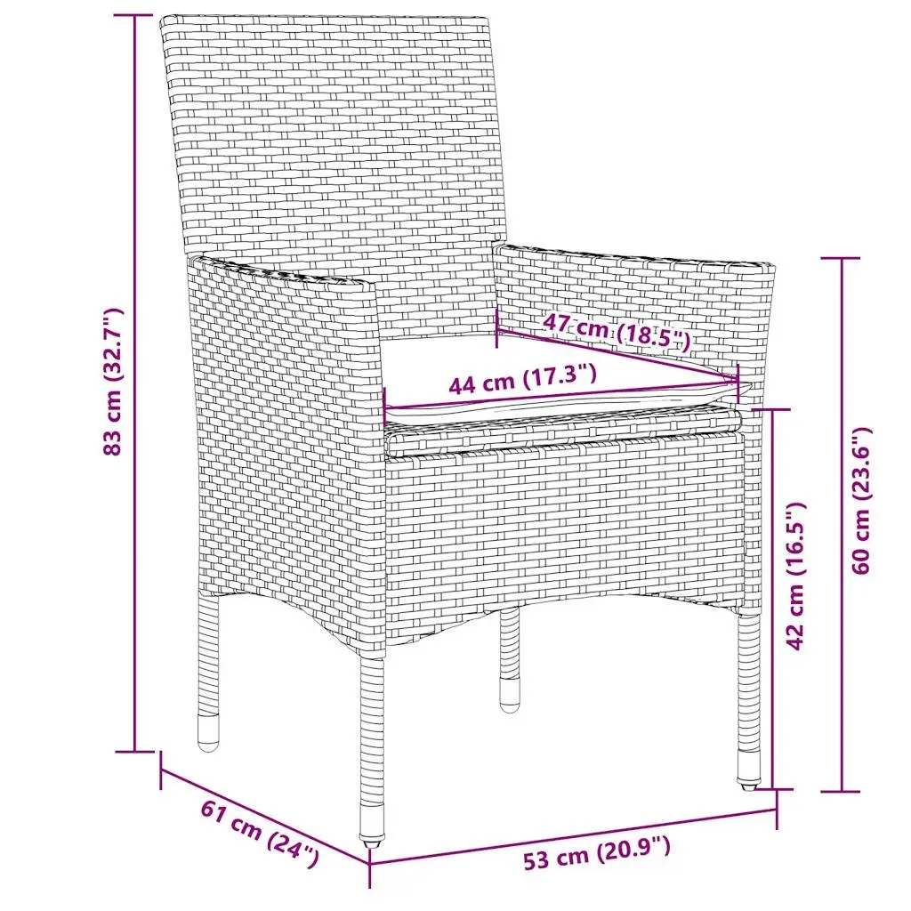 5-Piece Garden Dining Set with Cushions
