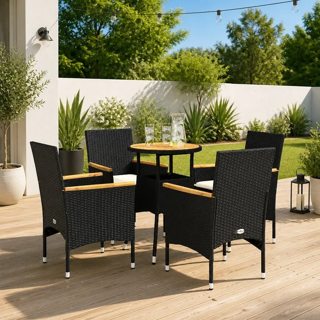 5 Piece Garden Dining Set with Cushions