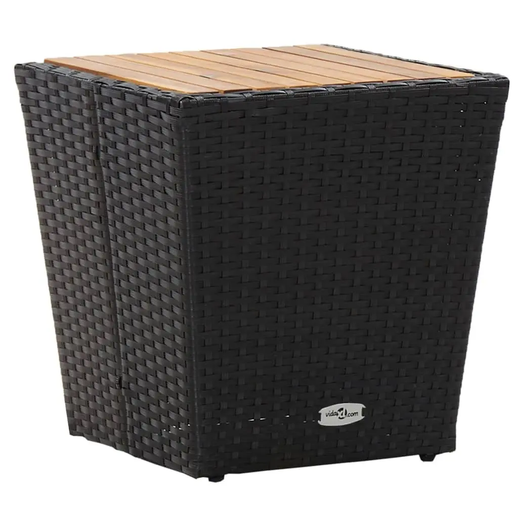 Black Poly Rattan 3 Piece Bistro Set