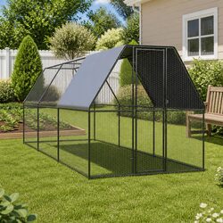 Durable Chicken Cage 2x6x2m Galvanised Steel Enclosure