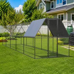 Durable Galvanised Steel Chicken Cage 2x10x2m Outdoor