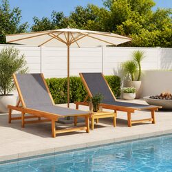 Adjustable Backrest Sun Loungers 2 pcs for Outdoor Relaxation