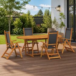 Durable 5 Piece Garden Dining Set with Acacia Wood Chairs