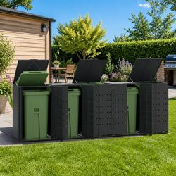 5-Bin Anthracite Wheelie Bin Storage Enclosure