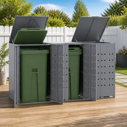 Durable Wheelie Bin Storage Shed for 3 Garbage Bins