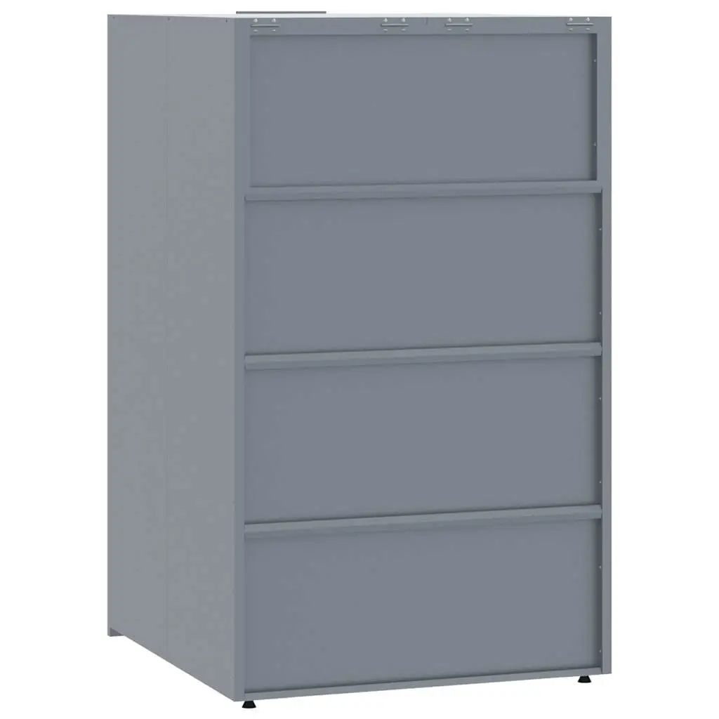 Wheelie Bin Storage Shed Powder-coated Steel 276x79x117cm Grey