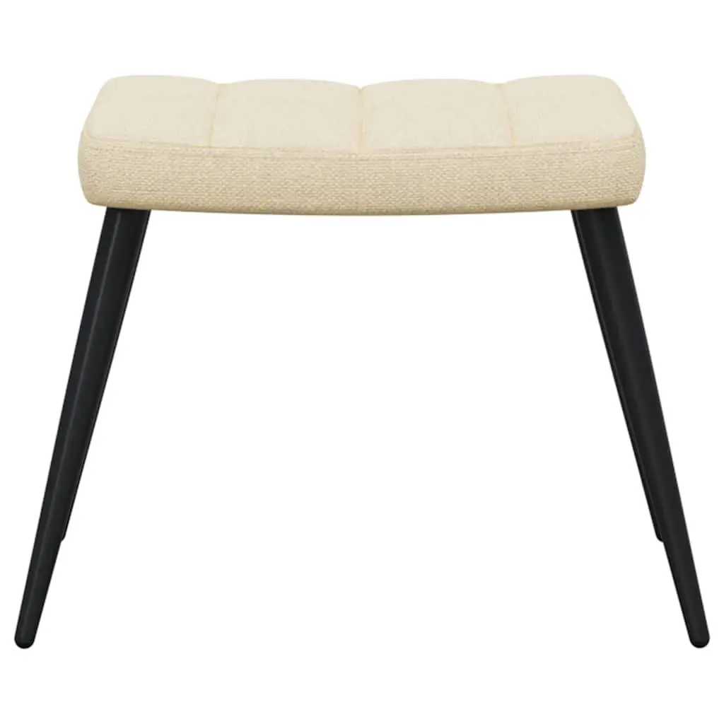 Armchair Fabric Cream with Footstool