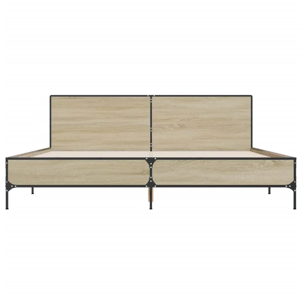 King Bed Frame 183x203cm with Headboard in Brown