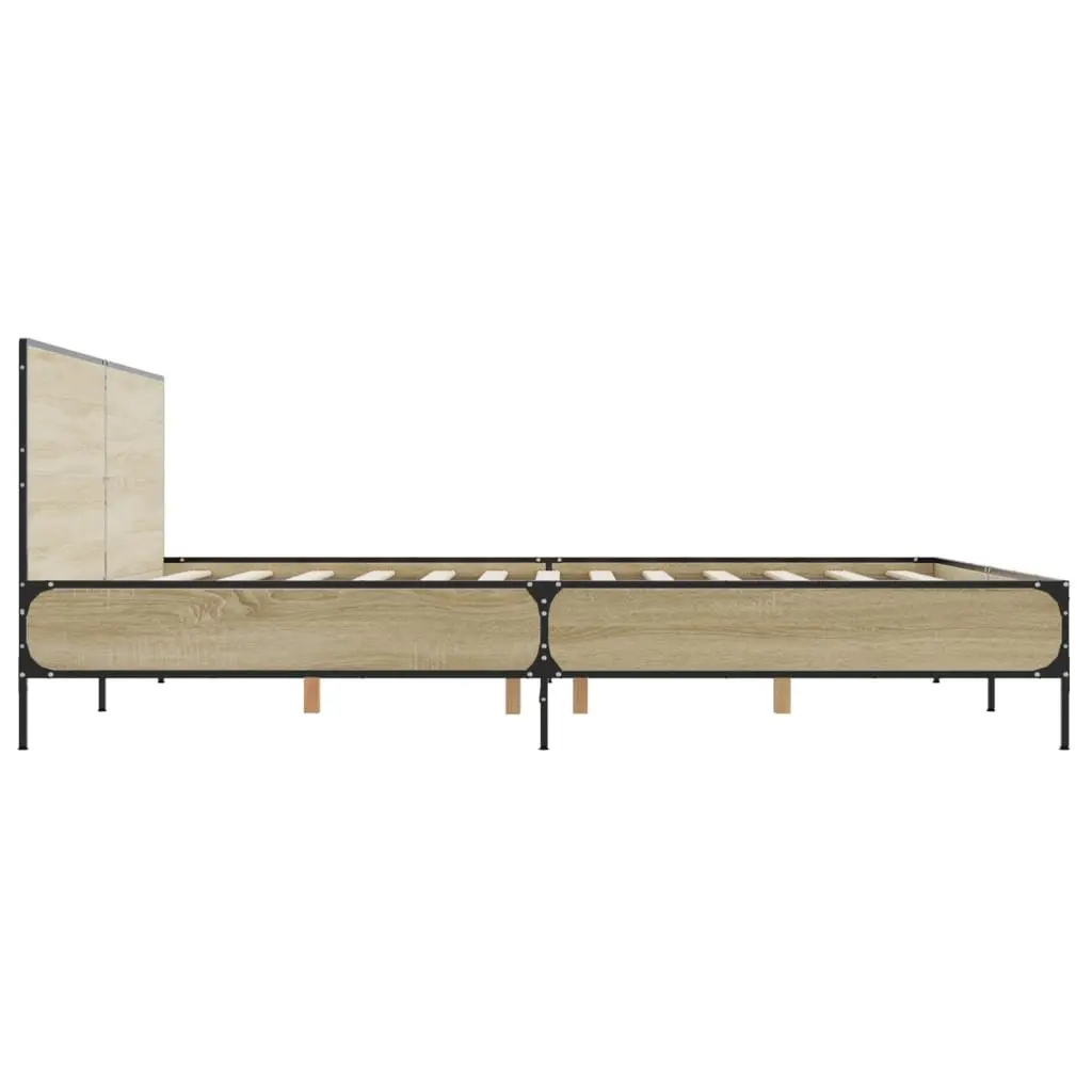 King Bed Frame 183x203cm with Headboard in Brown