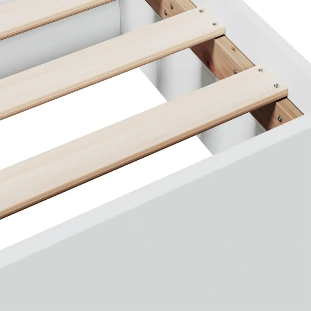 White Bed Frame with Storage Drawers 90x190 cm
