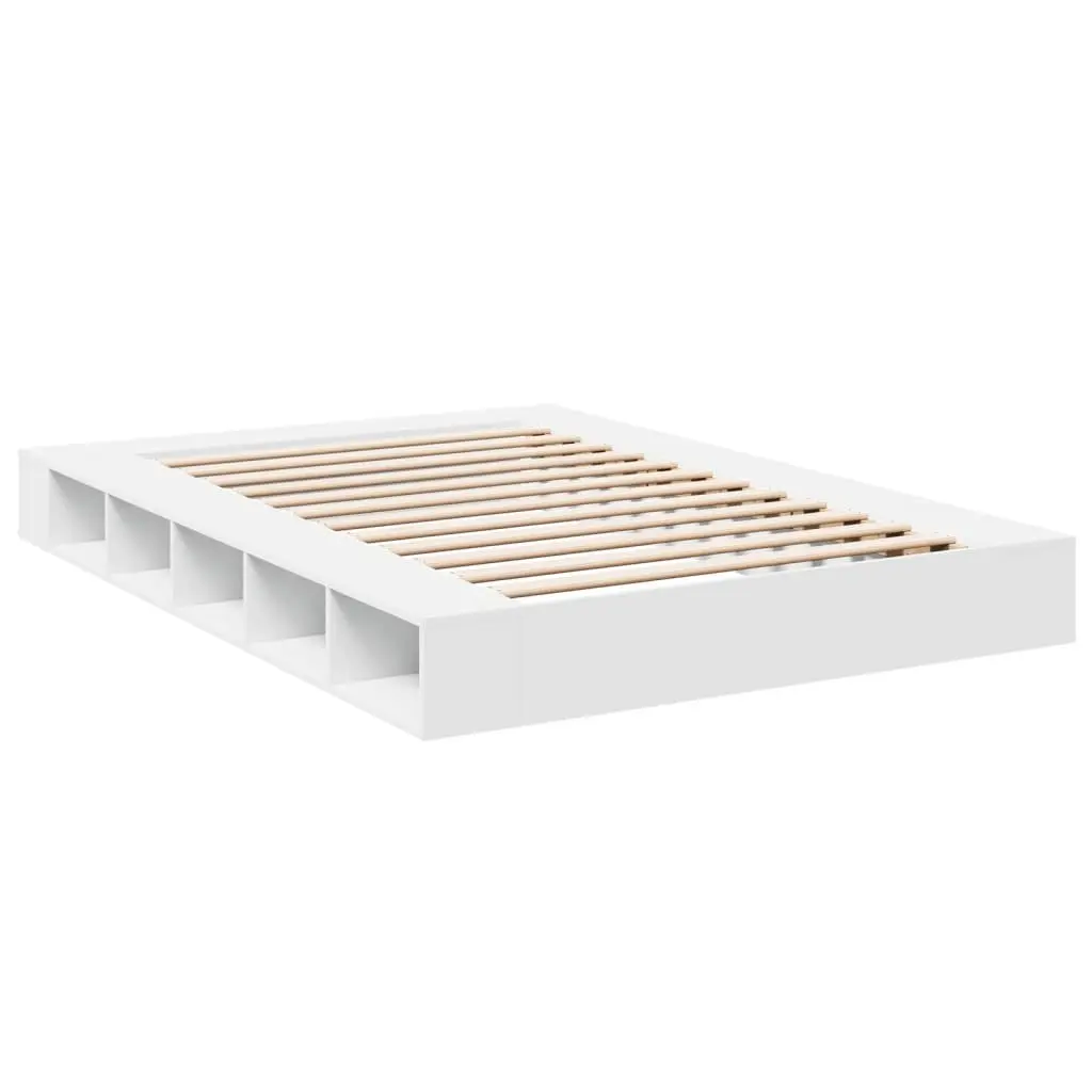 Queen Size Bed Frame with Storage, 150x200 cm White