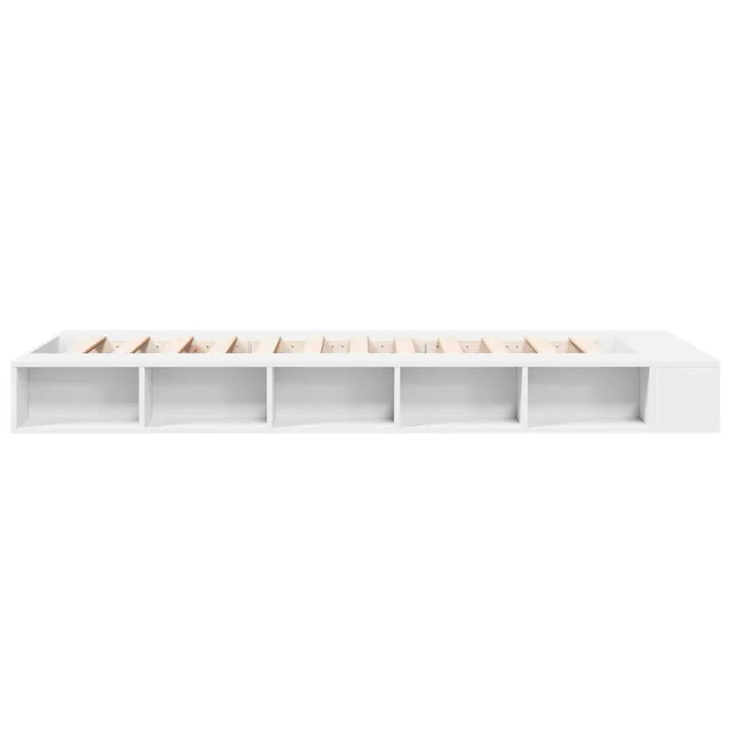 White Bed Frame 90x190 cm with Storage and Support