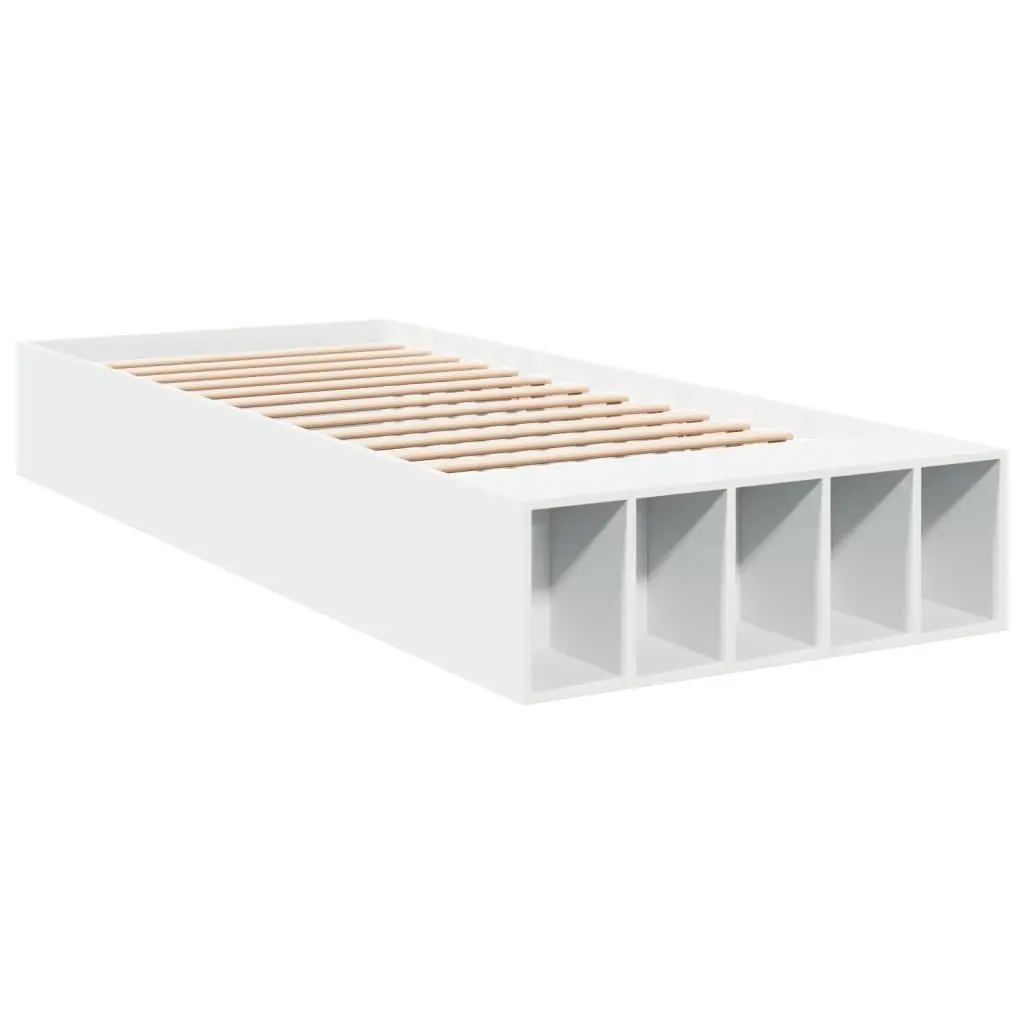 White Bed Frame 90x190 cm with Storage
