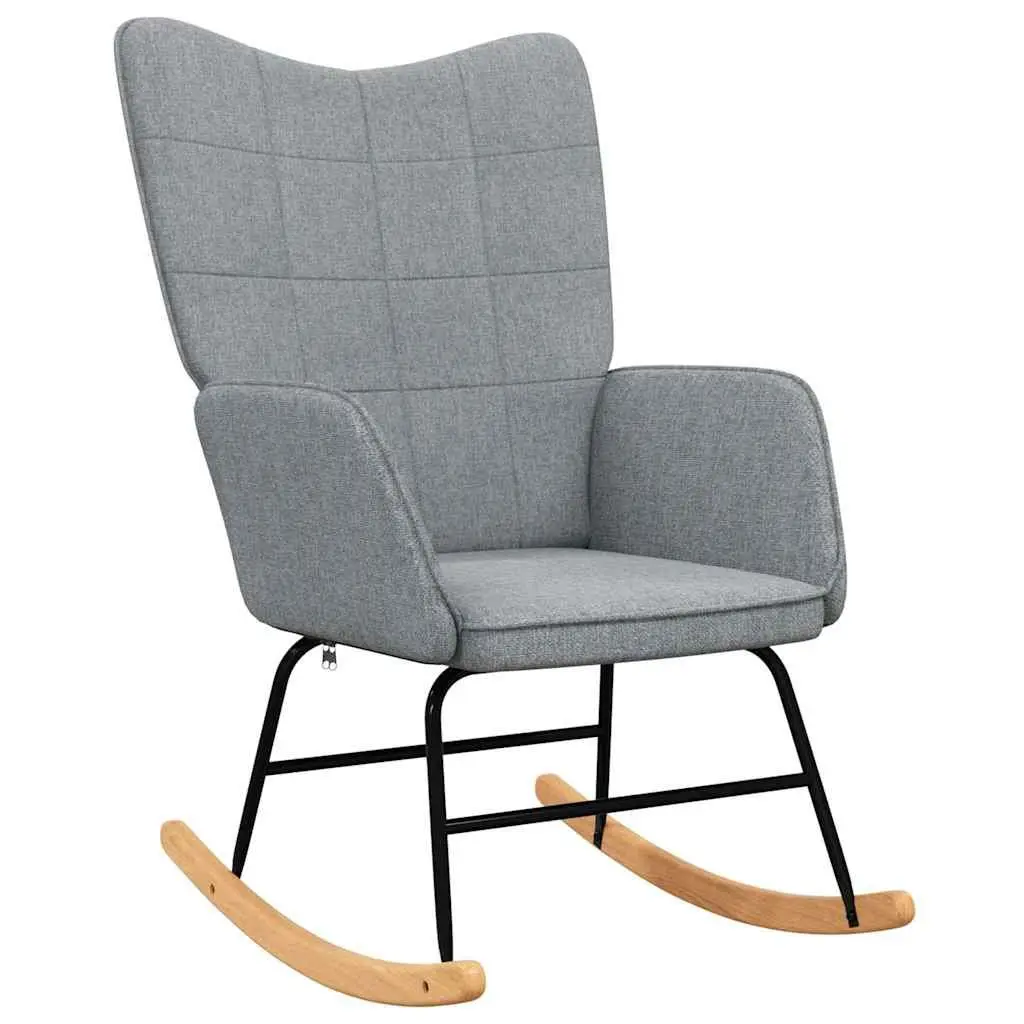 Grey Fabric Rocking Chair with Matching Stool