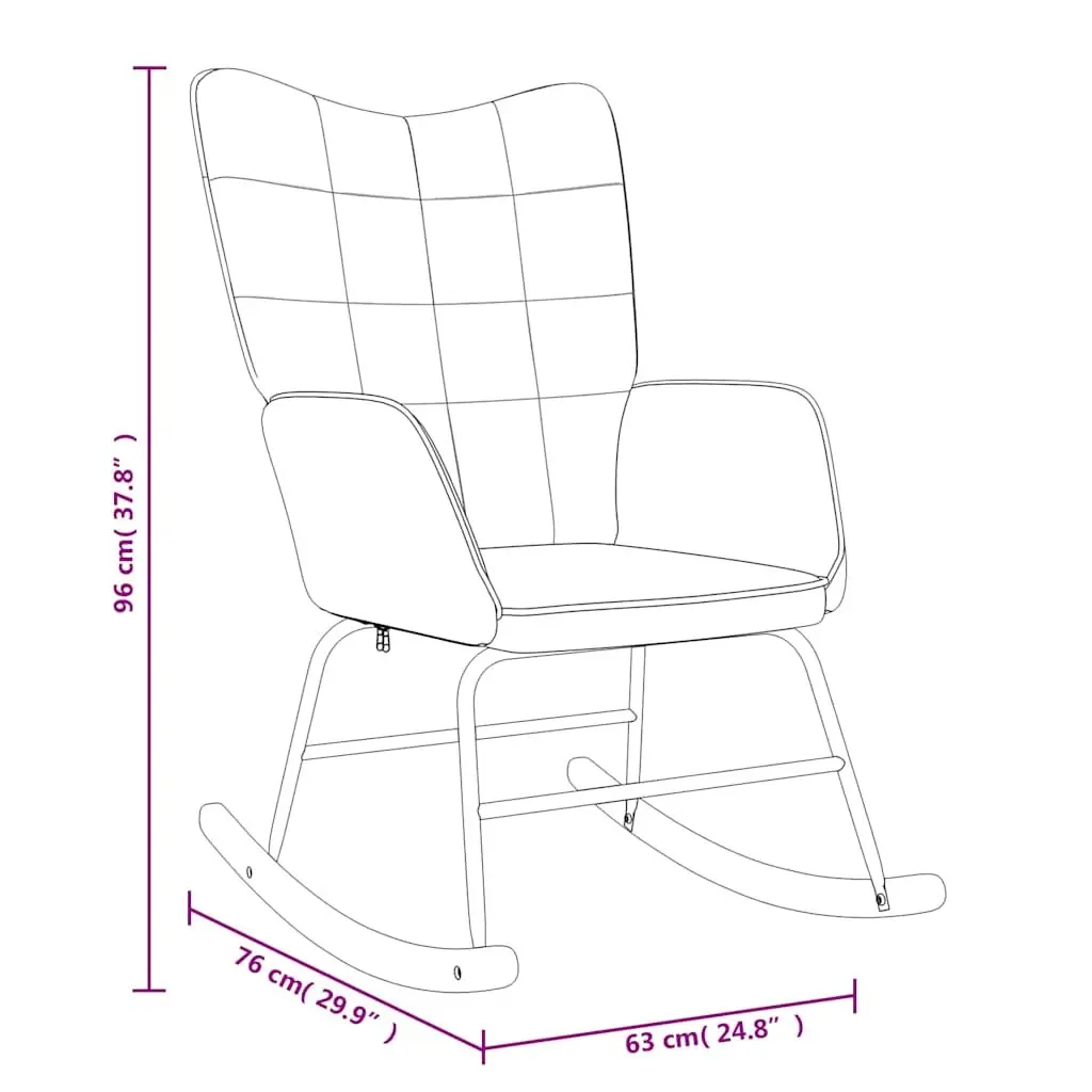 Rocking Chair Fabric Dark Grey with Footstool