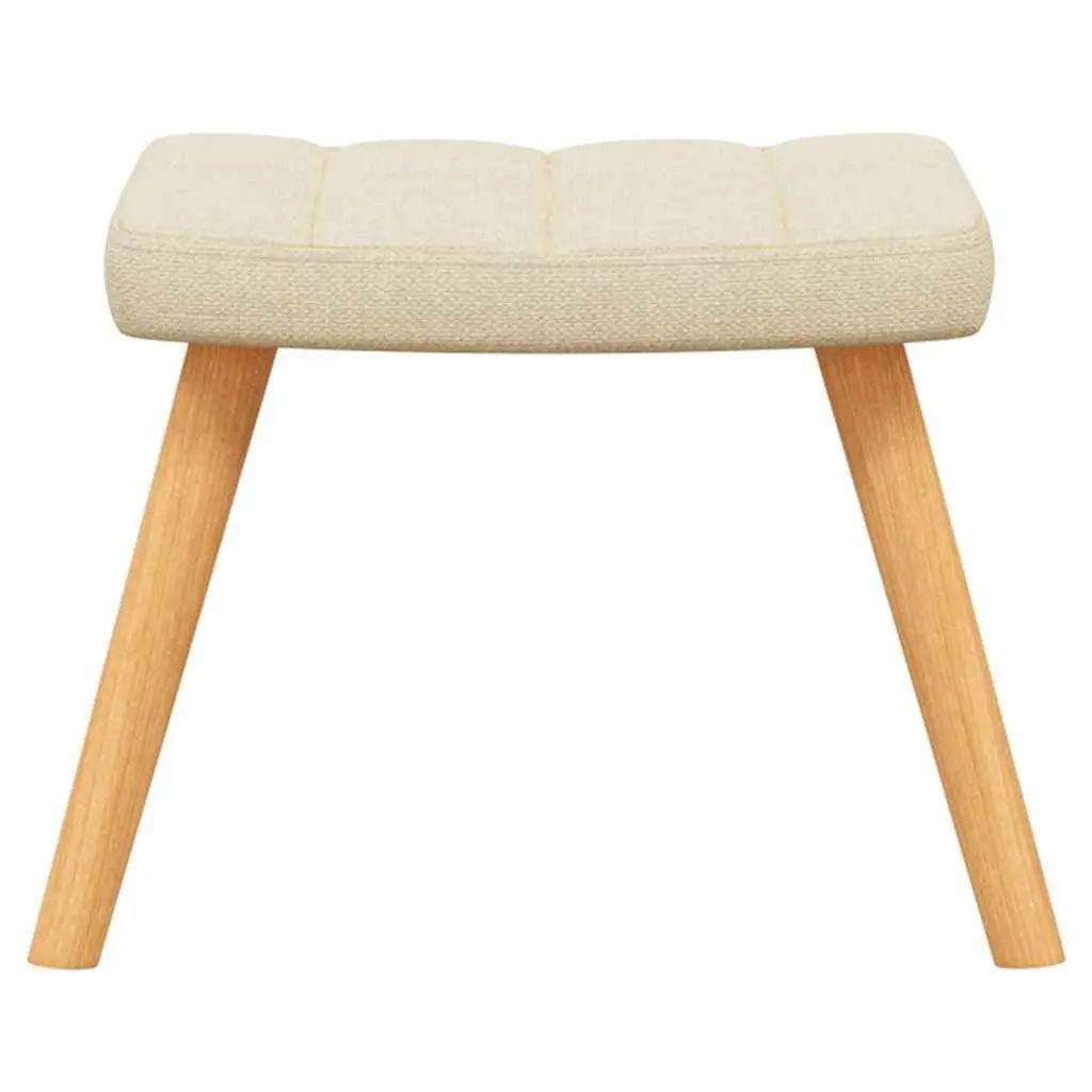 Cream Fabric Rocking Chair with Stool