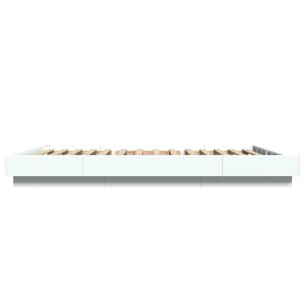 White Bed Frame with RGB LED Lights 135x190 cm