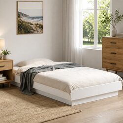 Stylish Bed Frame with RGB LED Lights and Slatted Base 90x190 cm
