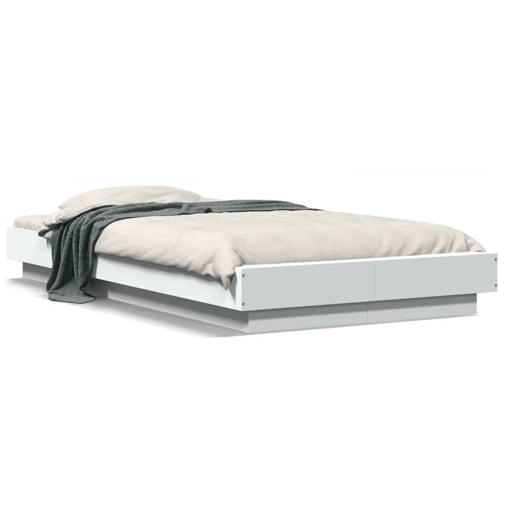 Bed Frame with RGB LED Lights and Slatted Base 90x190 cm