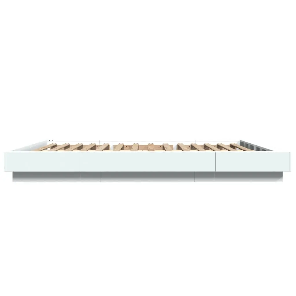 White Bed Frame 150x200 cm with Slatted Base