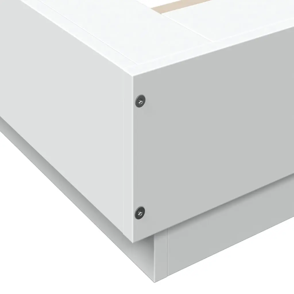 White Bed Frame 150x200 cm with Slatted Base