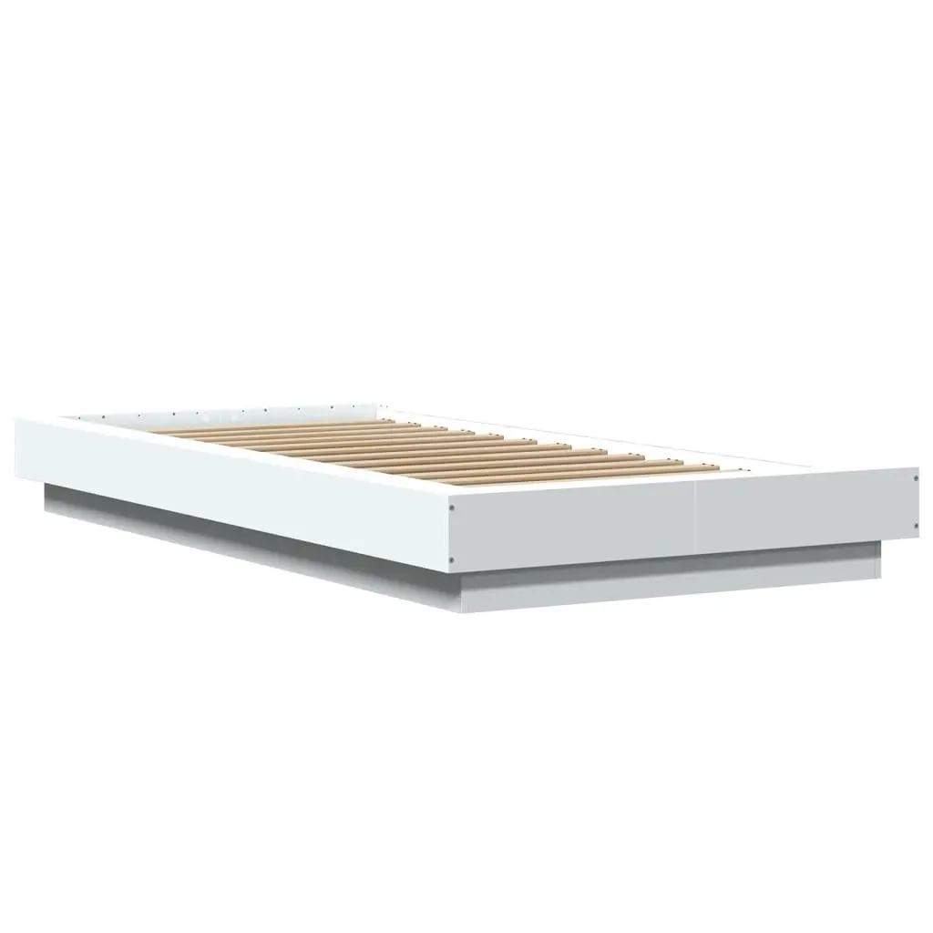 White Bed Frame 90x190 cm with Engineered Wood