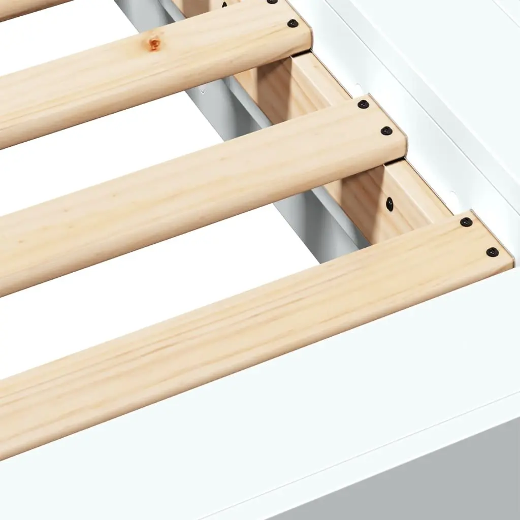 White Bed Frame 90x190 cm with Engineered Wood