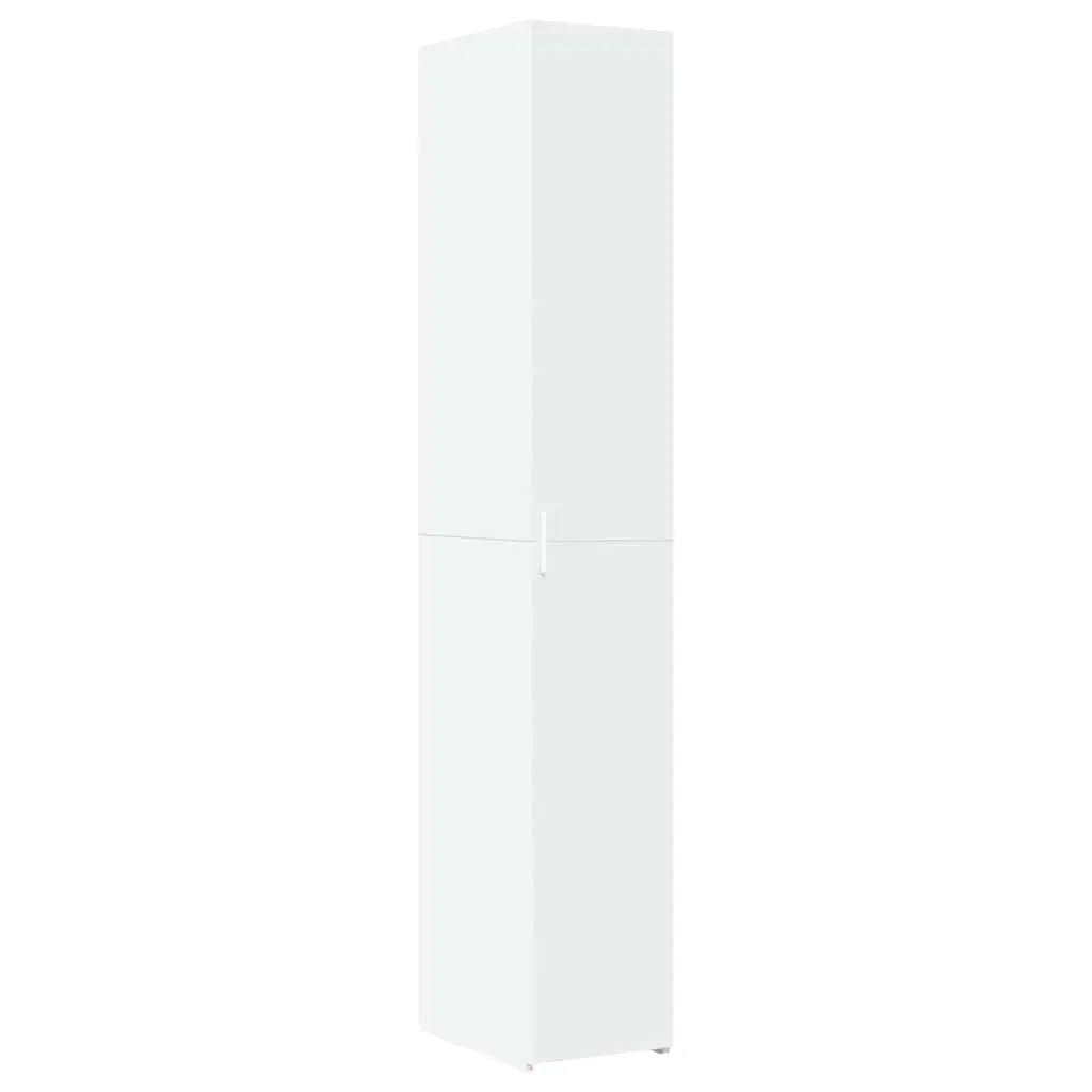 Slim Storage Cabinet White Engineered Wood Tall Bathroom Kitchen Bedroom
