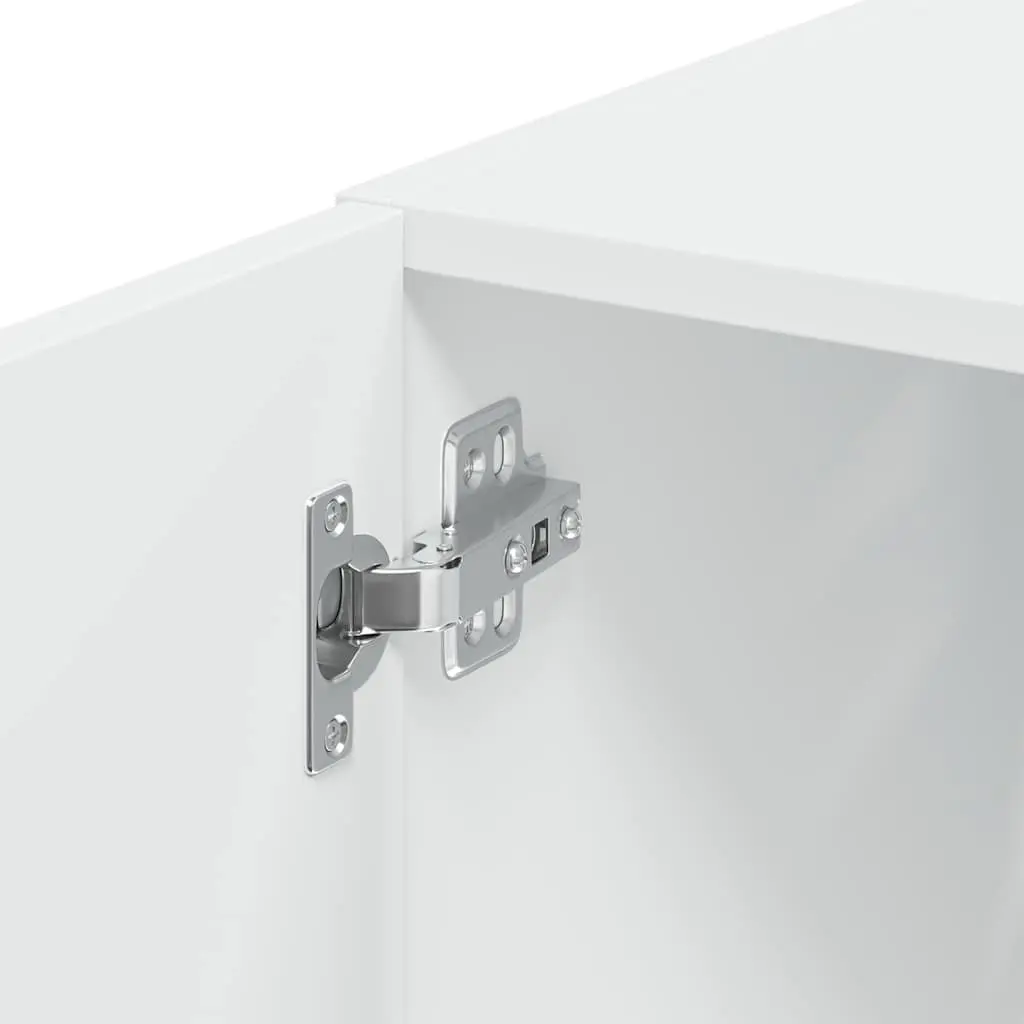 Slim Storage Cabinet White Engineered Wood Tall Bathroom Kitchen Bedroom