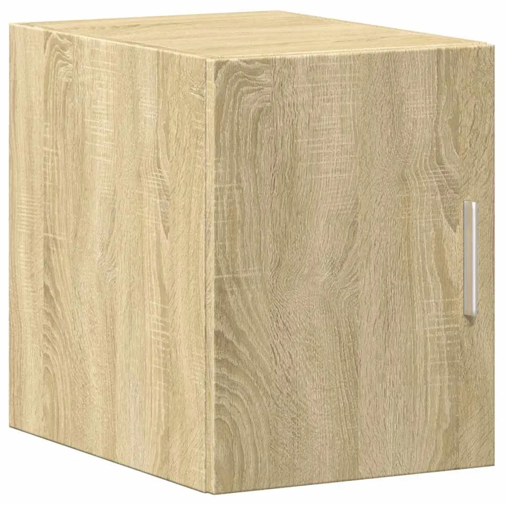 Tall Slim Storage Cabinet in Brown Engineered Wood