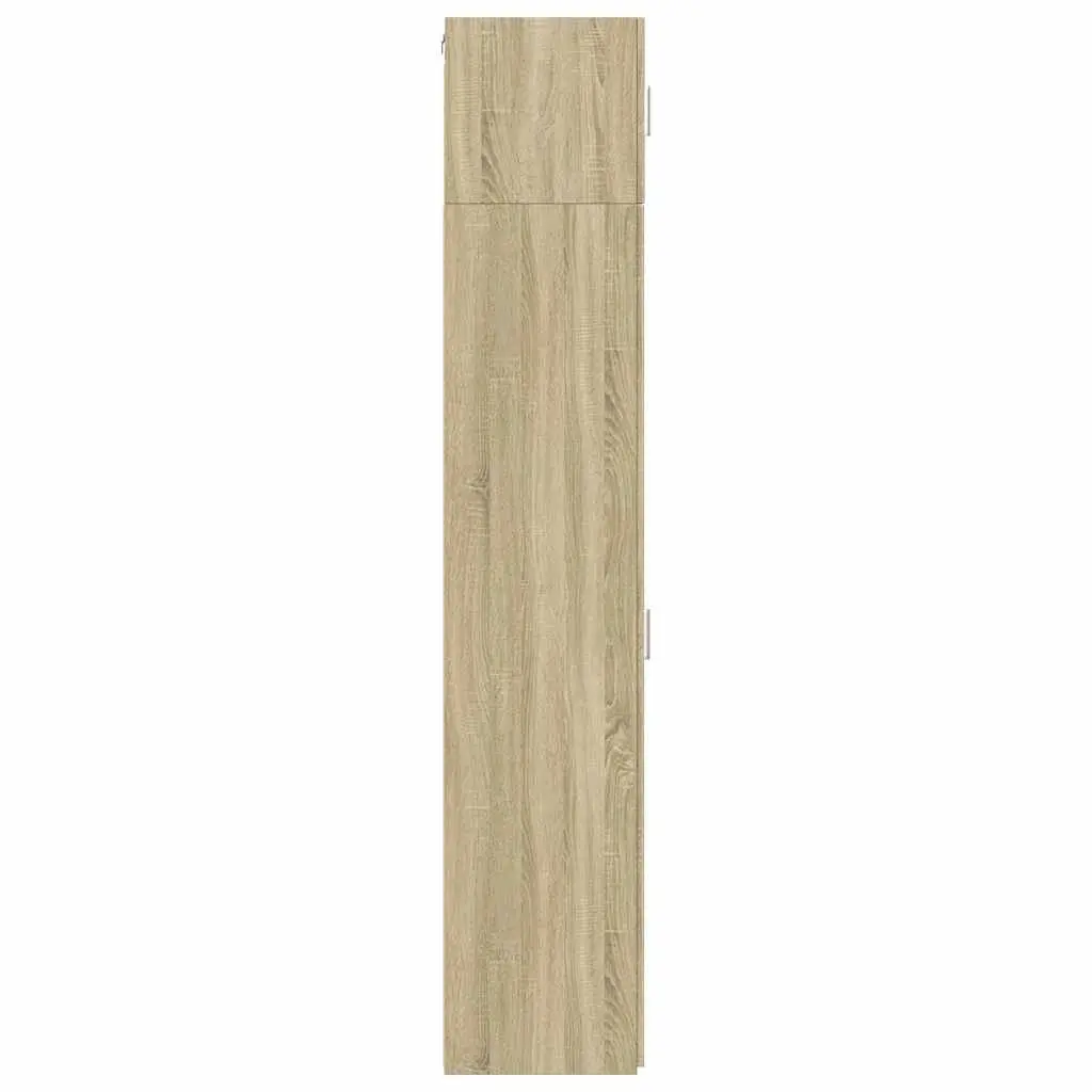 Tall Slim Storage Cabinet in Brown Engineered Wood