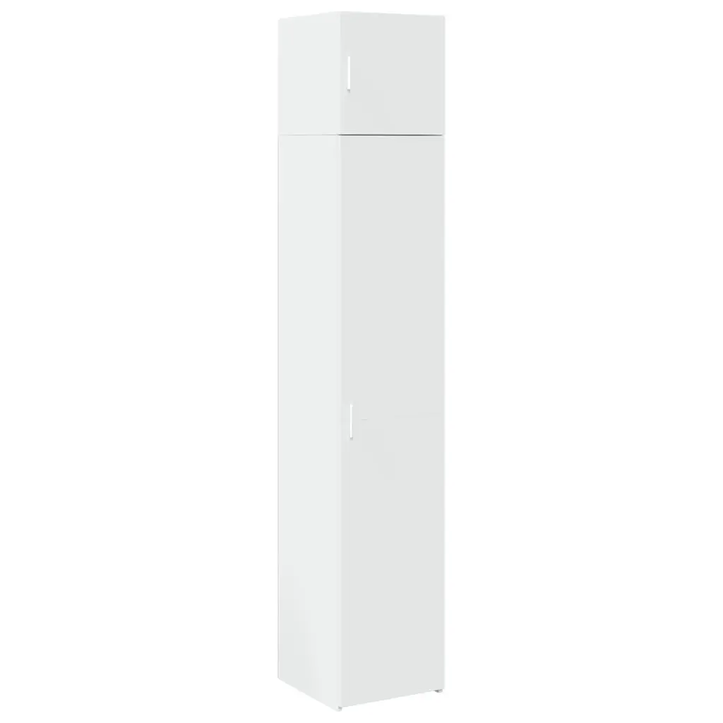Slim Storage Cabinet in White Engineered Wood