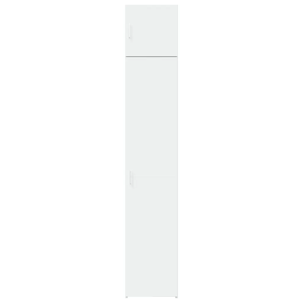 Slim Storage Cabinet in White Engineered Wood