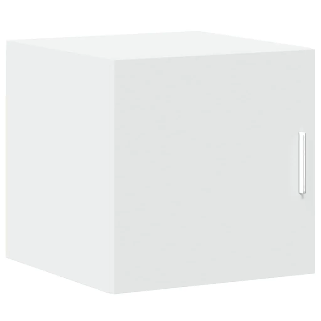 Slim Storage Cabinet in White Engineered Wood