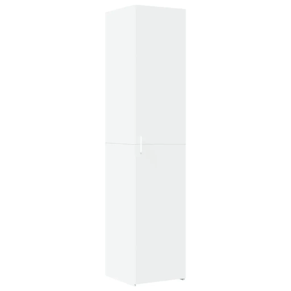 Slim Storage Cabinet in White Engineered Wood